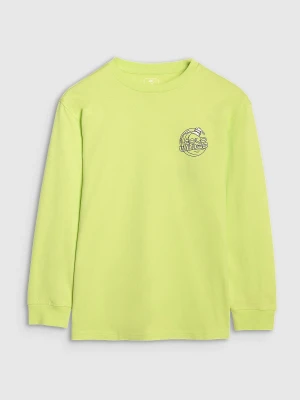 4F Longsleeve oversize z nadrukiem chłopięcy - zielony 146 (10-11 lat)