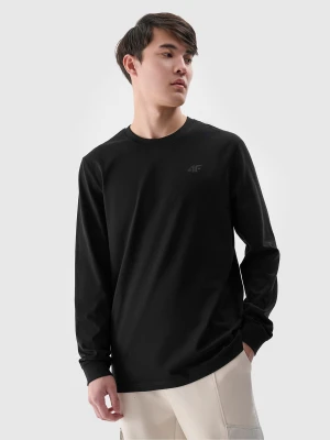 4F Longsleeve regular gładki męski - czarny L