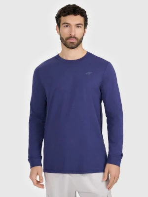 4F Longsleeve regular gładki męski - granatowy M