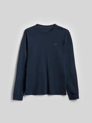 4F Longsleeve regular gładki męski - granatowy XXL