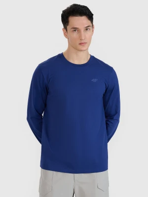 4F Longsleeve regular gładki męski - granatowy XXL