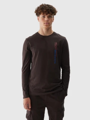 4F Longsleeve regular męski - brązowy M