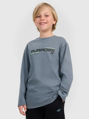 4F Longsleeve regular z nadrukiem chłopięcy - khaki 158 (12-13 lat)