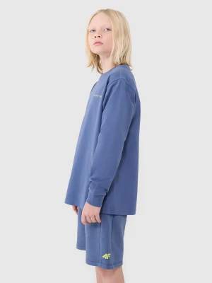 4F Longsleeve regular z nadrukiem chłopięcy - niebieski 140 (9-10 lat)
