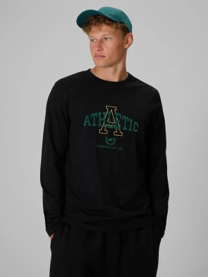 4F Longsleeve regular z nadrukiem męski - czarny XL