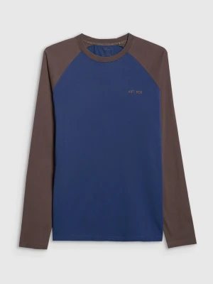 4F Longsleeve regular z nadrukiem męski - granatowy M