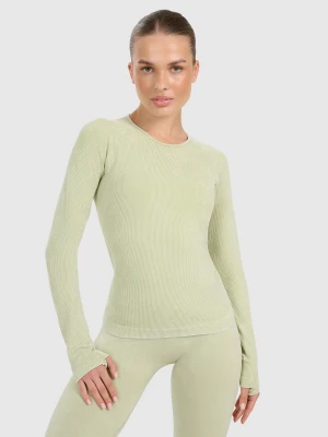 4F Longsleeve slim do jogi i pilatesu szybkoschnący damski - zielony M/L