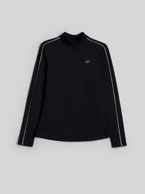 4F Longsleeve slim gładki damski - czarny XL