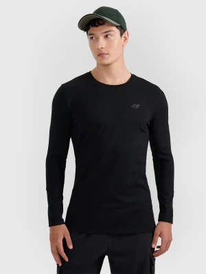 4F Longsleeve slim gładki męski - czarny S