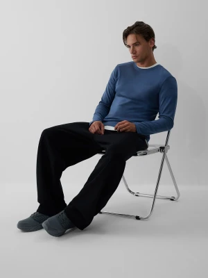 4F Longsleeve slim gładki męski - denim M