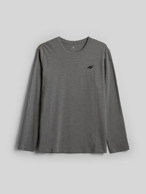 4F Longsleeve slim gładki męski - szary XL