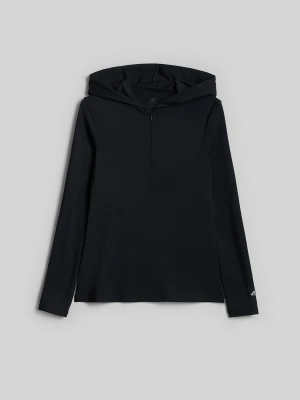 4F Longsleeve slim z kapturem damski - czarny XS