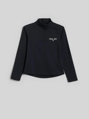 4F Longsleeve slim z nadrukiem dziewczęcy - czarny 134/140 (8-10 lat)