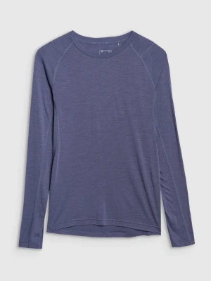4F Longsleeve trekkingowy szybkoschnący z wełną merino damski - granatowy XL