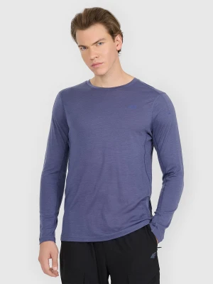 4F Longsleeve trekkingowy szybkoschnący z wełną merino męski - granatowy XL