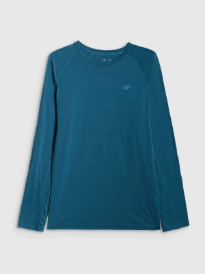 4F Longsleeve trekkingowy szybkoschnący z wełną merino męski - turkusowy M