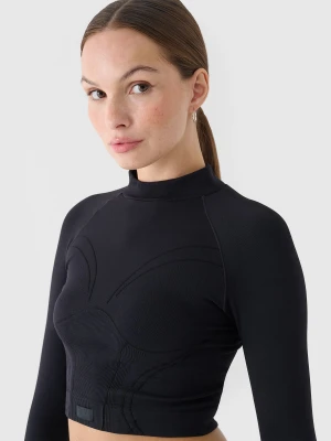 4F Longsleeve treningowy slim szybkoschnący damski - czarny M/L