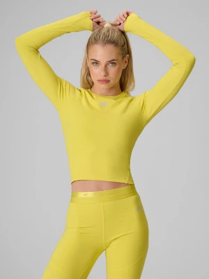 4F Longsleeve treningowy slim szybkoschnący damski - żółty XL