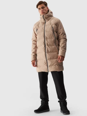4F Płaszcz puchowy z syntetycznym wypełnieniem membrana 10000 męski - beżowy M