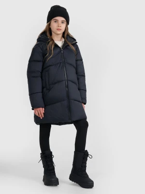 Zdjęcie produktu 4F Płaszcz puchowy z wypełnieniem syntetycznym dziewczęcy - czarny 128 (7-8 lat)