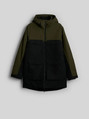 4F Płaszcz zimowy membrana 10000 męski - khaki L zielony