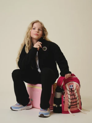 4F Polar oversize bez kaptura dziewczęcy - czarny 146/152 (10-12 lat)