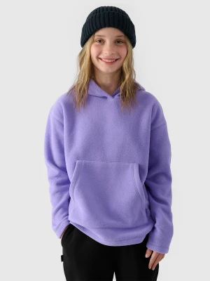 4F Polar oversize z kapturem dziewczęcy - fioletowy 152 (11-12 lat)