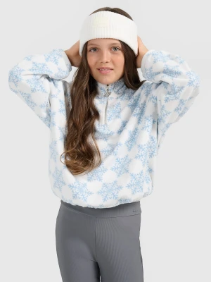 4F Polar oversize z nadrukiem dziewczęcy - multikolor 122 (6-7 lat)