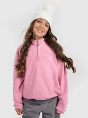 4F Polar oversize ze stójką dziewczęcy - różowy 164 (13-14 lat)
