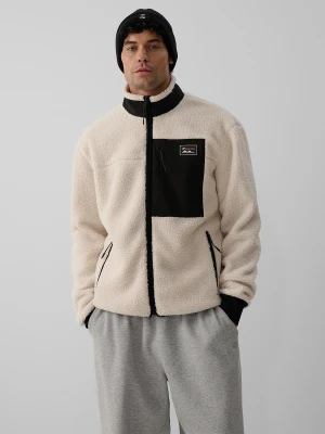 4F Polar regular sherpa ze stójką męski - kremowy S