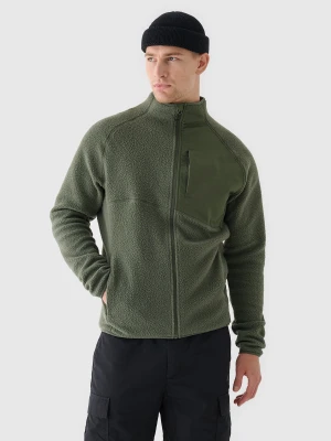 4F Polar sherpa ze stójką męski - oliwkowy/khaki S