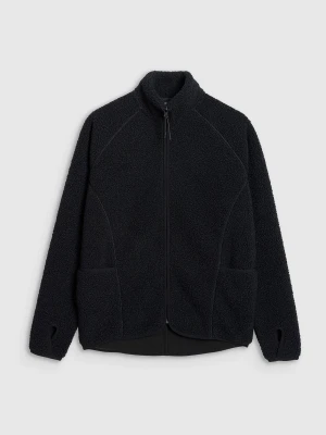 4F Polar sherpa ze stójką oversize damski - czarny S