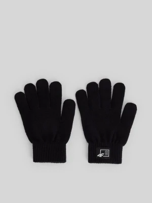 4F Rękawiczki dzianinowe dziecięce - czarne L / XL