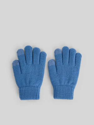 4F Rękawiczki dzianinowe dziecięce - denim L / XL