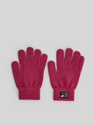 4F Rękawiczki dzianinowe dziecięce - różowe L / XL Fioletowy