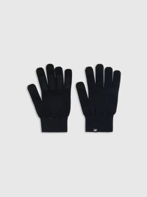4F Rękawiczki dzianinowe Touch Screen uniseks - czarne S/M