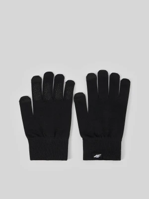 4F Rękawiczki dzianinowe Touch Screen uniseks - czarne L / XL