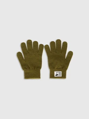 4F Rękawiczki dzianinowe z wiskozą dziecięce - khaki L/XL
