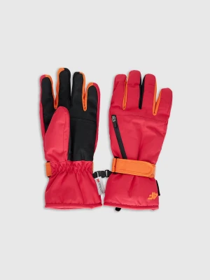 4F Rękawiczki narciarskie Thinsulate membrana 5000 damskie - różowe S