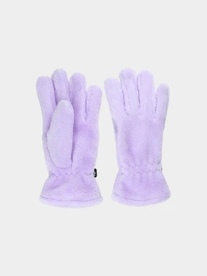 4F Rękawiczki pluszowe dziewczęce - fioletowe L/XL
