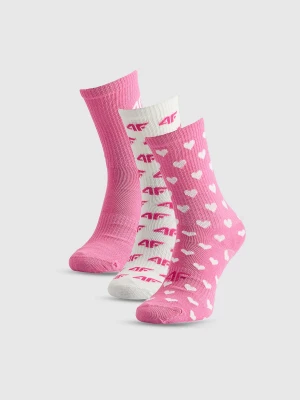 4F Skarpetki casual długie (3-pack) dziewczęce - multikolor 35-37