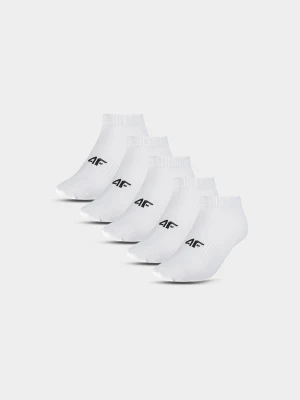 4F Skarpetki casual przed kostkę (5-pack) chłopięce - białe 36-38
