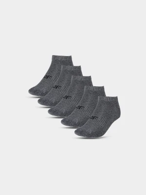 4F Skarpetki casual przed kostkę (5-pack) chłopięce - szare 32-35