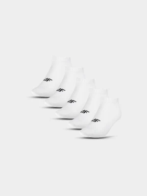 4F Skarpetki casual przed kostkę (5-pack) dziewczęce - białe 32-35