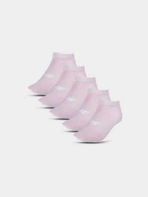 4F Skarpetki casual przed kostkę (5-pack) dziewczęce - pudrowy róż 32-35