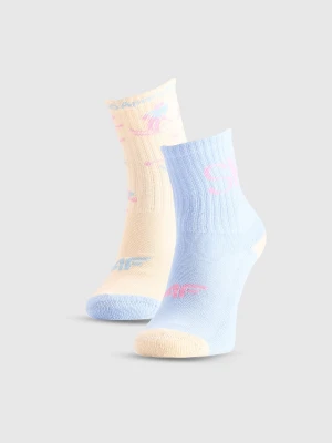 4F Skarpetki casual za kostkę (2-pack) dziewczęce - multikolor 32-34