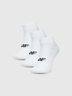 4F Skarpetki casual za kostkę (3-pack) chłopięce - białe 38-40