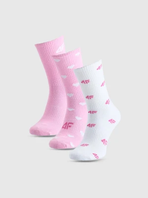4F Skarpetki casual za kostkę (3-pack) dziewczęce - multikolor 32-34