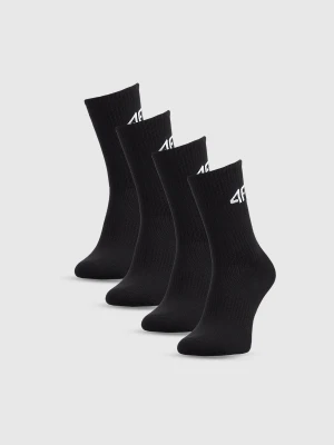 4F Skarpetki casual za kostkę (4-pack) chłopięce - czarne 32-34