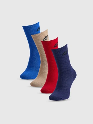4F Skarpetki casual za kostkę (4-pack) chłopięce - multikolor 35-37